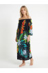 Hand Painted Rayon Off Shoulder Dress